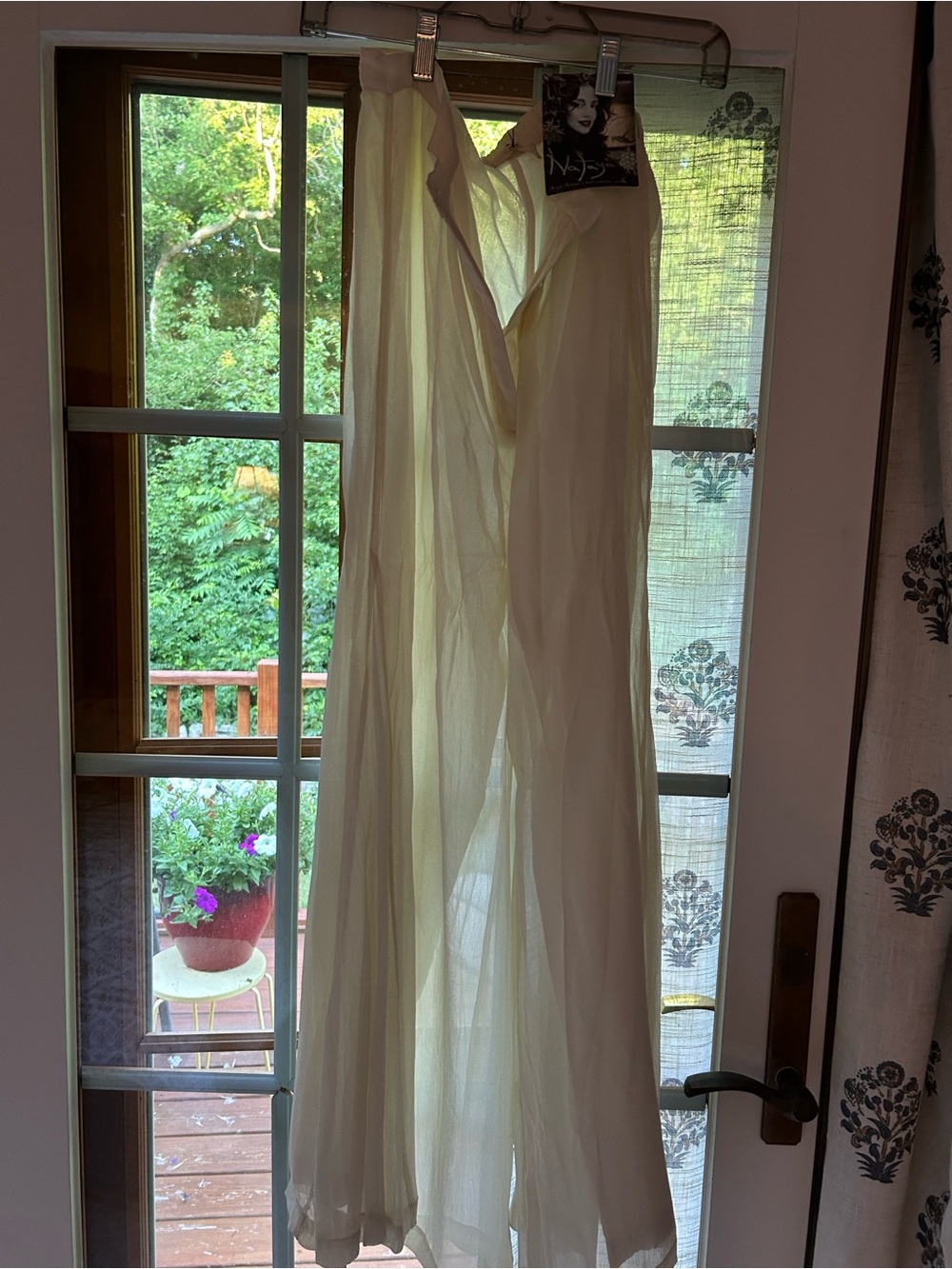 Nataya Sheer Ivory wide leg pants - Flowy Chiffon